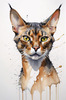 Sketchy Illustration of an Abyssinian Cat in Abstract Style