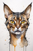 Sketchy Illustration of an Abyssinian Cat in Abstract Style