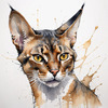 Sketchy Illustration of an Abyssinian Cat in Abstract Style