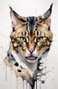 Abstract Art Print of a Bengal Cat with Leopard-Like Spots