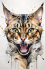 Abstract Art Print of a Bengal Cat with Leopard-Like Spots
