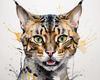Abstract Art Print of a Bengal Cat with Leopard-Like Spots