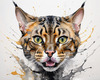 Abstract Art Print of a Bengal Cat with Leopard-Like Spots