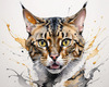 Abstract Art Print of a Bengal Cat with Leopard-Like Spots