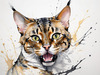 Abstract Art Print of a Bengal Cat with Leopard-Like Spots