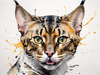 Abstract Art Print of a Bengal Cat with Leopard-Like Spots