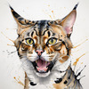 Abstract Art Print of a Bengal Cat with Leopard-Like Spots