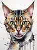 Abstract Art Print of a Bengal Cat with Leopard-Like Spots