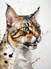 Abstract Art Print of a Bengal Cat with Leopard-Like Spots