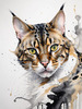 Abstract Art Print of a Bengal Cat with Leopard-Like Spots