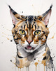 Abstract Art Print of a Bengal Cat with Leopard-Like Spots