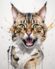 Abstract Art Print of a Bengal Cat with Leopard-Like Spots