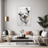 Abstract Bolognese Dog Picture Living Room Demo