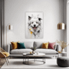 Abstract Bolognese Dog Picture Living Room Demo