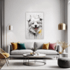 Abstract Bolognese Dog Picture Living Room Demo