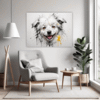 Abstract Bolognese Dog Picture Living Room Demo