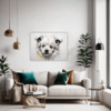 Abstract Bolognese Dog Picture Living Room Demo