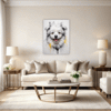 Abstract Bolognese Dog Picture Living Room Demo