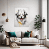 Abstract Bolognese Dog Picture Living Room Demo