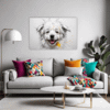 Abstract Bolognese Dog Picture Living Room Demo