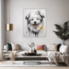 Abstract Bolognese Dog Picture Living Room Demo