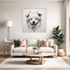 Abstract Bolognese Dog Picture Living Room Demo