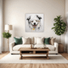 Abstract Bolognese Dog Picture Living Room Demo