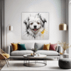 Abstract Bolognese Dog Picture Living Room Demo