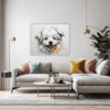 Abstract Bolognese Dog Picture Living Room Demo