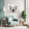 Abstract Bolognese Dog Picture Living Room Demo