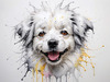 Abstract Sketch of Bolognese Dog Face with Soft Fur and Gentle Eyes