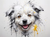 Abstract Sketch of Bolognese Dog Face with Soft Fur and Gentle Eyes