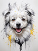 Abstract Sketch of Bolognese Dog Face with Soft Fur and Gentle Eyes