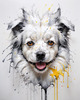 Abstract Sketch of Bolognese Dog Face with Soft Fur and Gentle Eyes