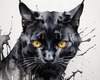 Abstract Sketch of Bombay Cat with Panther-like Black Coat