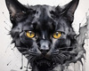 Abstract Sketch of Bombay Cat with Panther-like Black Coat