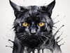 Abstract Sketch of Bombay Cat with Panther-like Black Coat