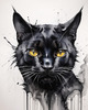 Abstract Sketch of Bombay Cat with Panther-like Black Coat