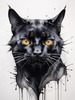 Abstract Sketch of Bombay Cat with Panther-like Black Coat