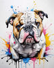 Printable Abstract Art of Bulldog Face with Detailed Wrinkles