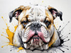Printable Abstract Art of Bulldog Face with Detailed Wrinkles
