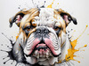 Printable Abstract Art of Bulldog Face with Detailed Wrinkles