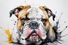 Printable Abstract Art of Bulldog Face with Detailed Wrinkles