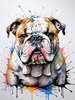 Printable Abstract Art of Bulldog Face with Detailed Wrinkles