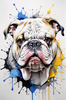 Printable Abstract Art of Bulldog Face with Detailed Wrinkles