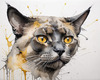 Abstract Art of a Burmese Cat with Golden Eyes and Sable Coat