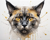 Abstract Art of a Burmese Cat with Golden Eyes and Sable Coat