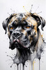 Abstract Sketchy Illustration of a Cane Corso's Face