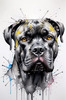 Abstract Sketchy Illustration of a Cane Corso's Face