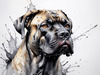 Abstract Sketchy Illustration of a Cane Corso's Face